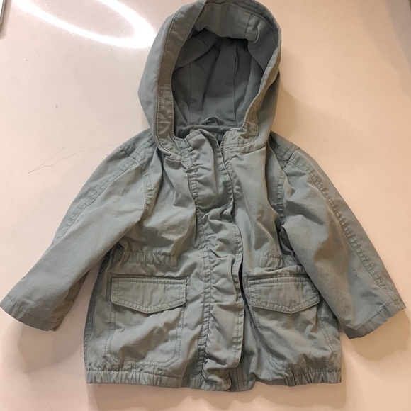 Baby Gap cargo hooded army green girls jacket 12 to 18 months casual play - Picture 8 of 8